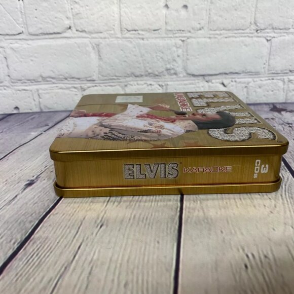Elvis Presley CD Karaoke Set of 3 Tin Case Lyric Book and Door Hanger - Picture 3 of 10